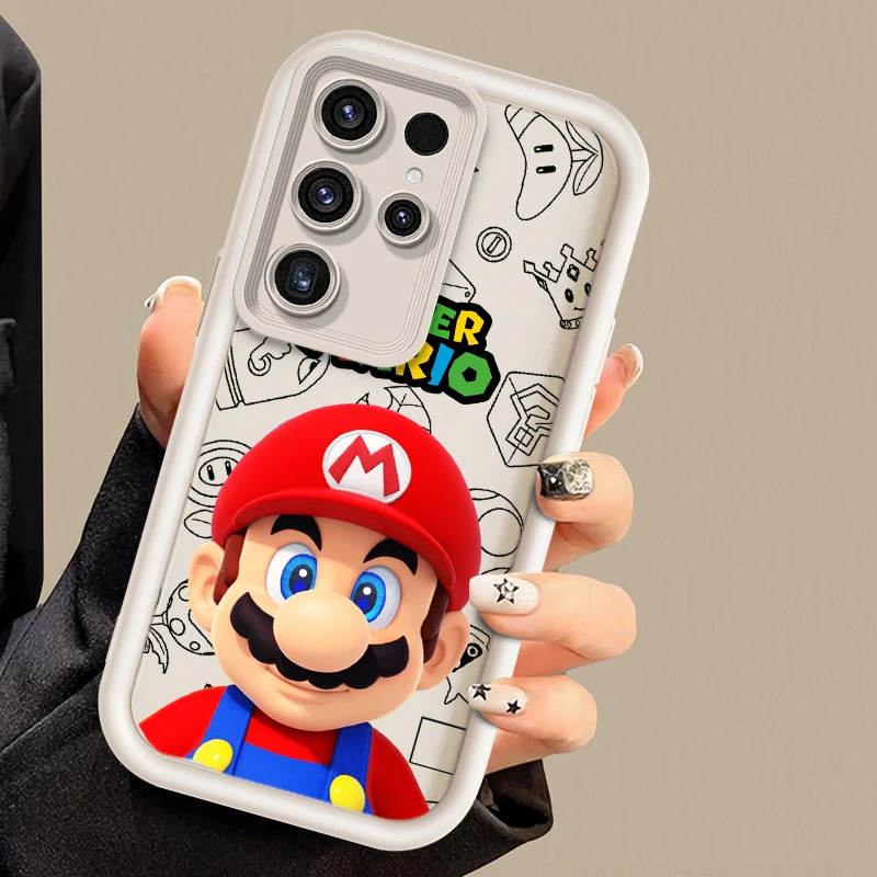 Super M-Marios Comic For Samsung Galaxy S24 S23 S22 S21 S20 Ultra Plus FE 5G Shockproof Soft Eye Ladder Phone Case