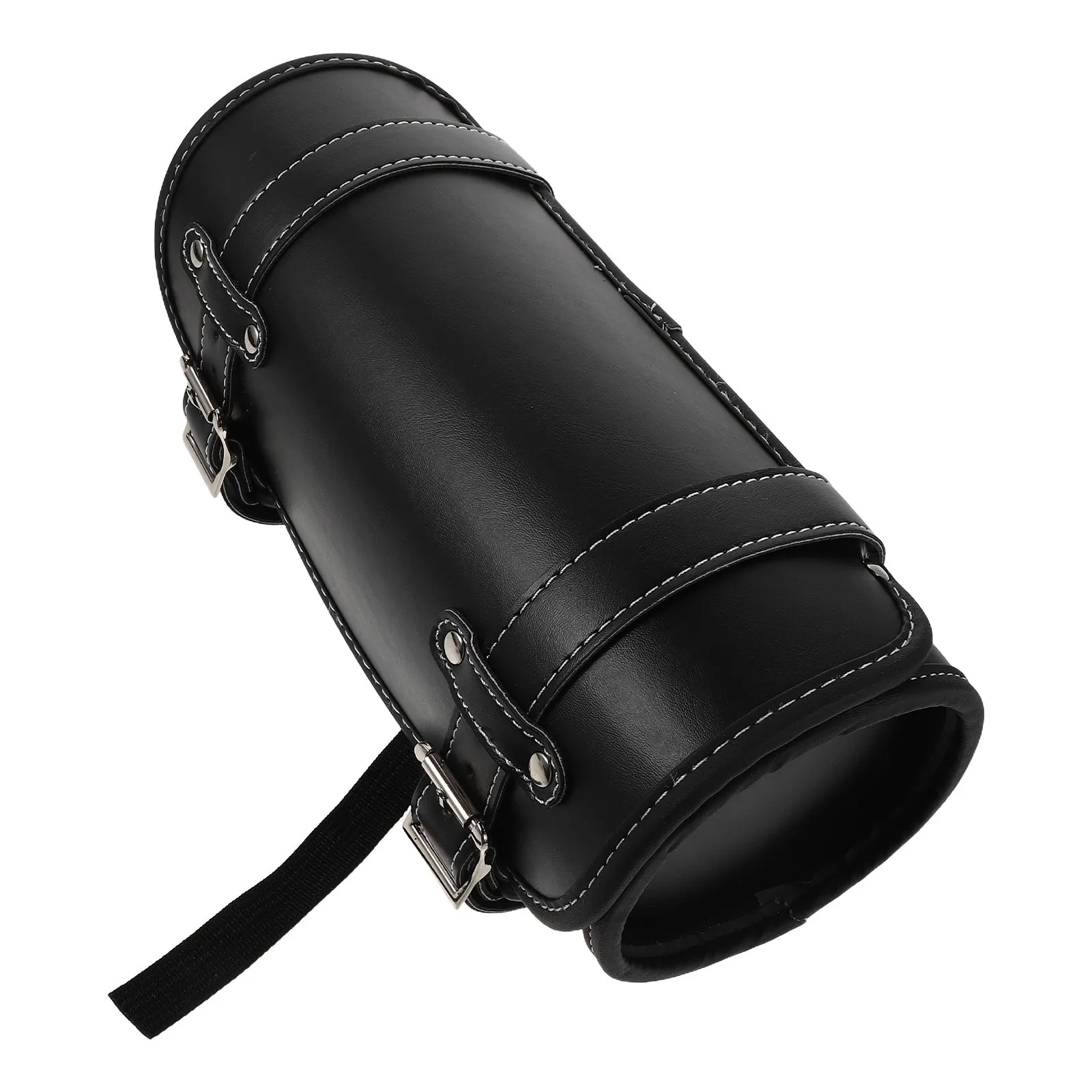 Motorcycle Handlebar Bag 29x13x12cm Waterproof PU Material Quick Open Spacious Front Fork Mount Tool Bag for Electric Scooter