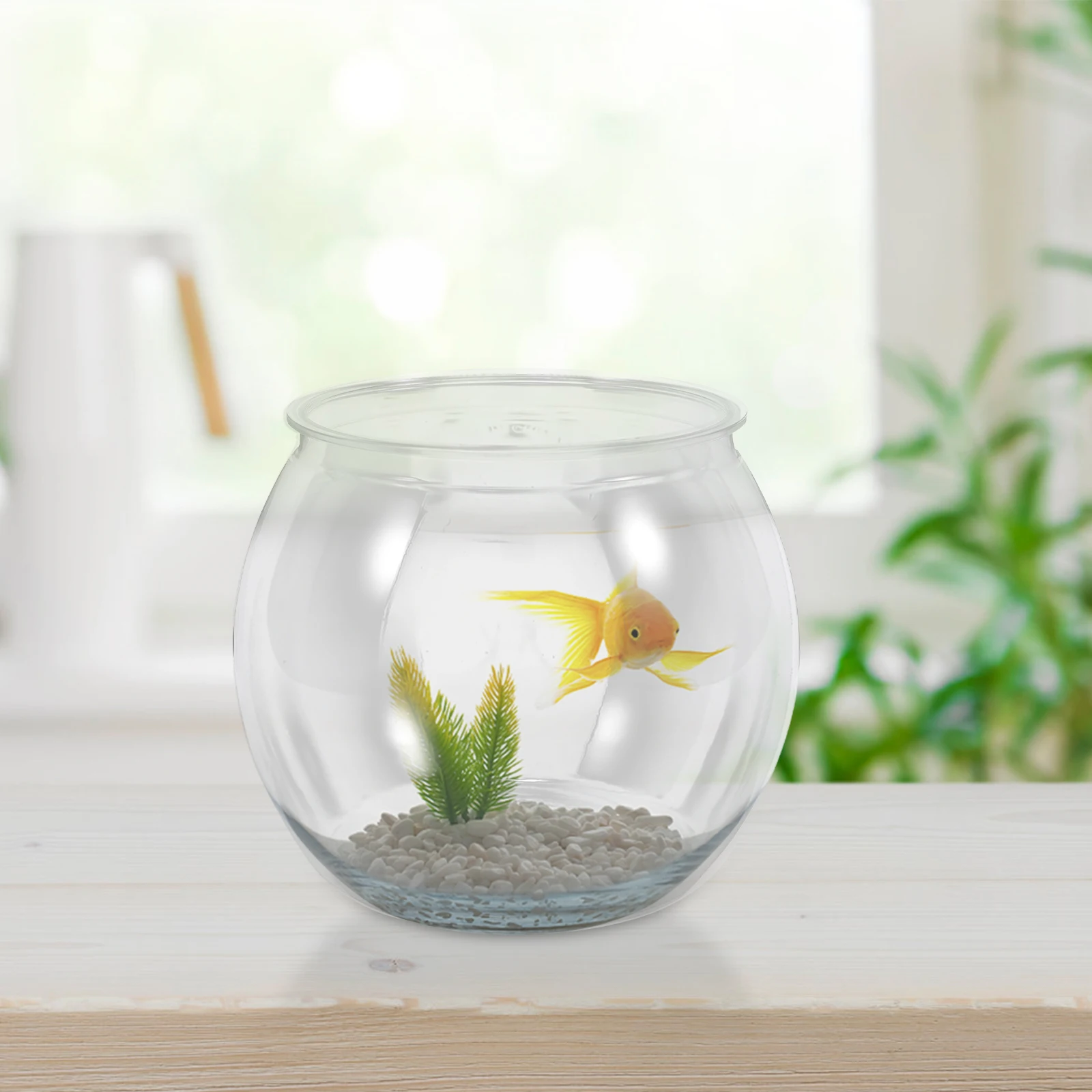 Transparent Fish Tank Mini Bowls Plastic Office Decorations Pet Small Tanks Round Aquarium Clear Keeper Portable Fish Bowl