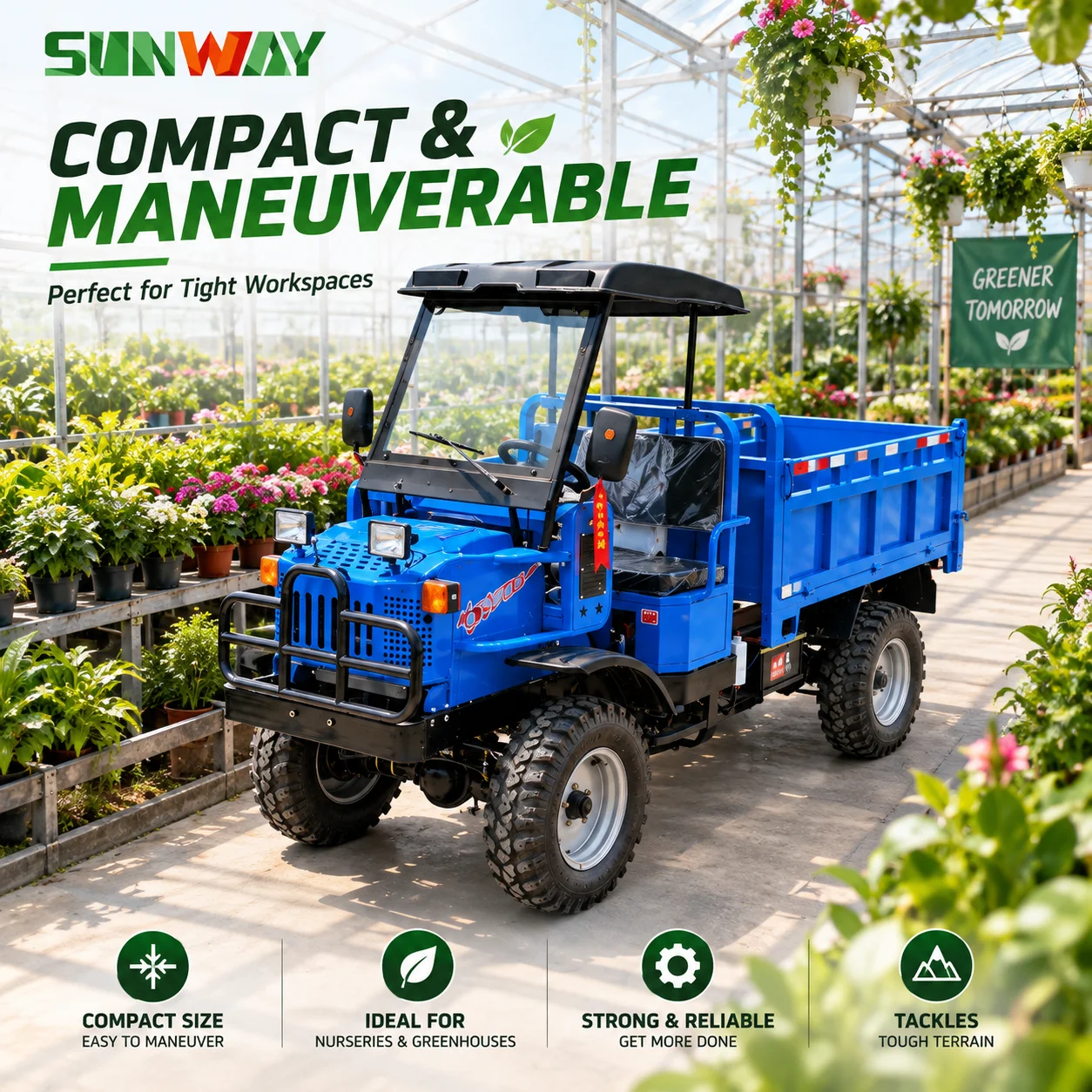Wholesale 400CC Heavy Duty 4X4 Farm EPA CE Cargo Vehicle With Dump Cargo Box For Sale