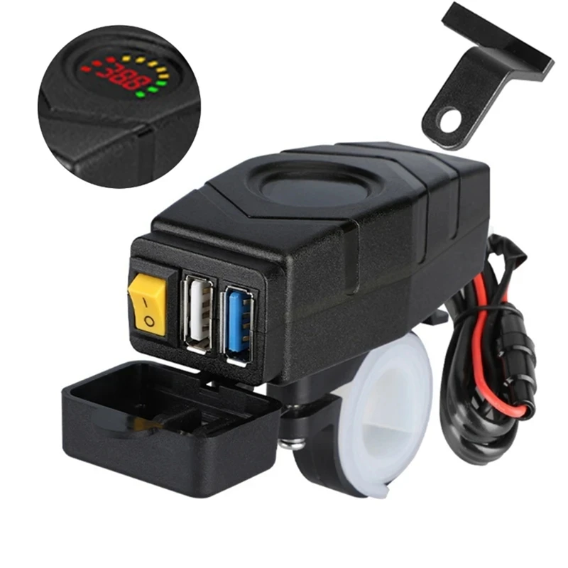 C1FB 20-80V E-Bike Handlebar USB Charger 24V 36V 48V 60V QC3.0 Quick Charger Adapter(Red Light)-AD23 view 4
