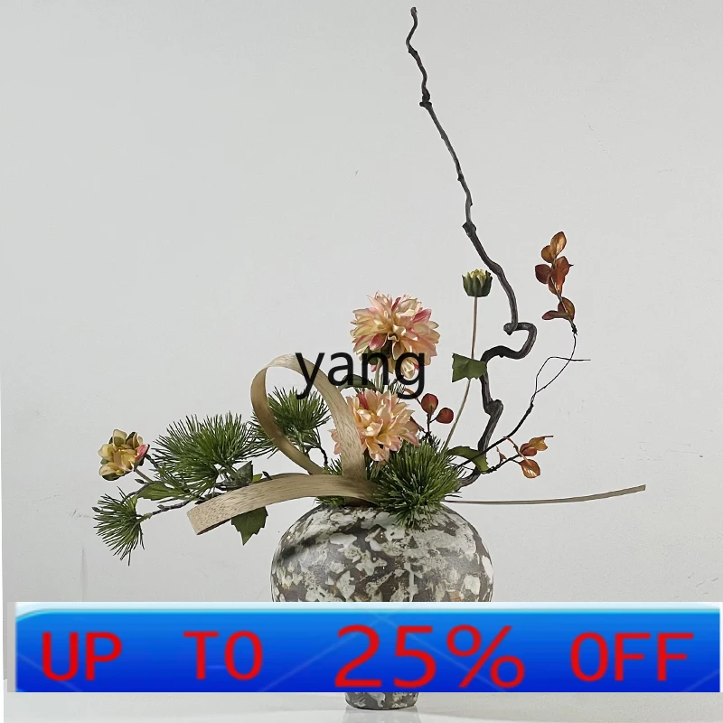 

LH New Chinese Simulation Flower Art Sales Office Hotel Living Room Coffee Table Entrance Dried Flowers