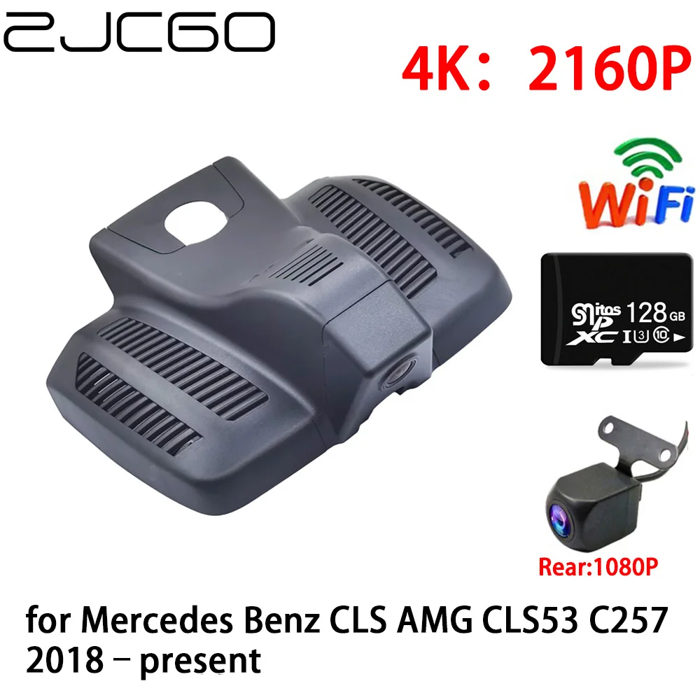 ZJCGO 4K Car DVR Dash Cam Wifi Front Rear Camera 2 Lens 24h for Mercedes Benz CLS AMG CLS53 C257 2018 2019 2020 2021 2022 2023