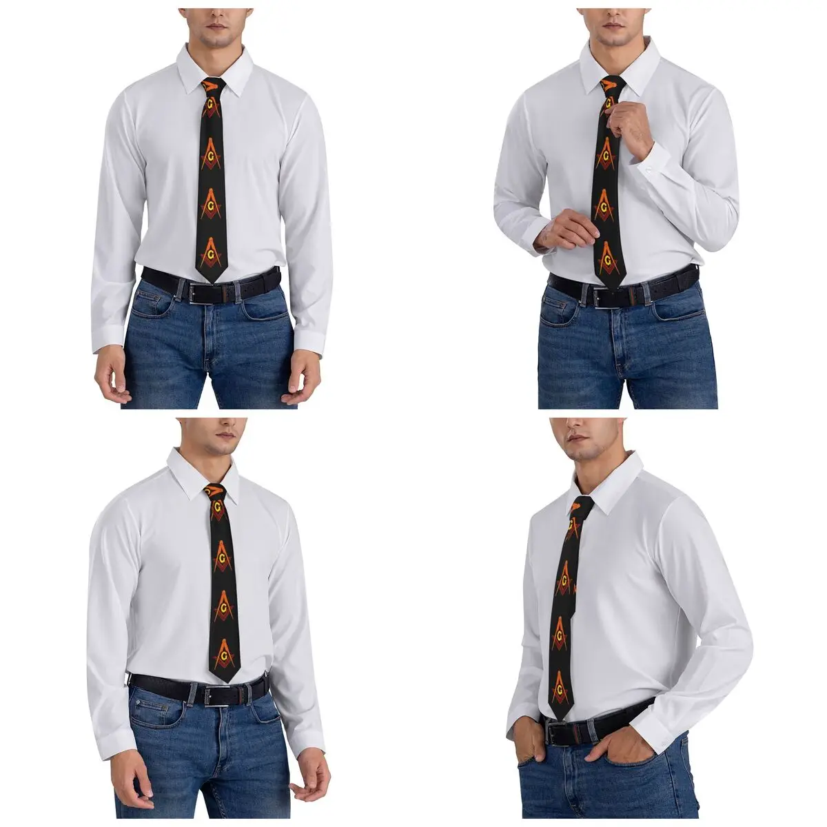 الماسوني البوصلة لهب ربطة العنق للرجال الحرير البوليستر 8 سم ربطات العنق حزب الدعاوى التعادل الكلاسيكية Gravatas