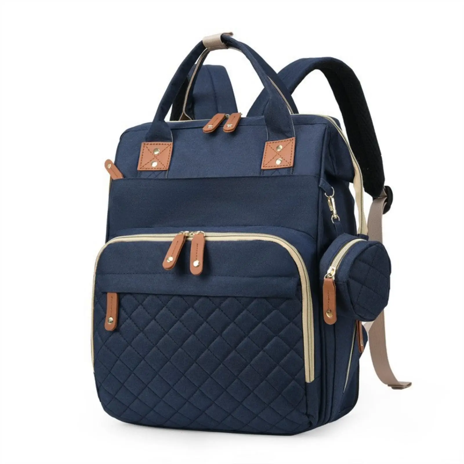 Portable Infant Carrier Diaper Bag Backpack with Builtin Crib for Traveling Moms