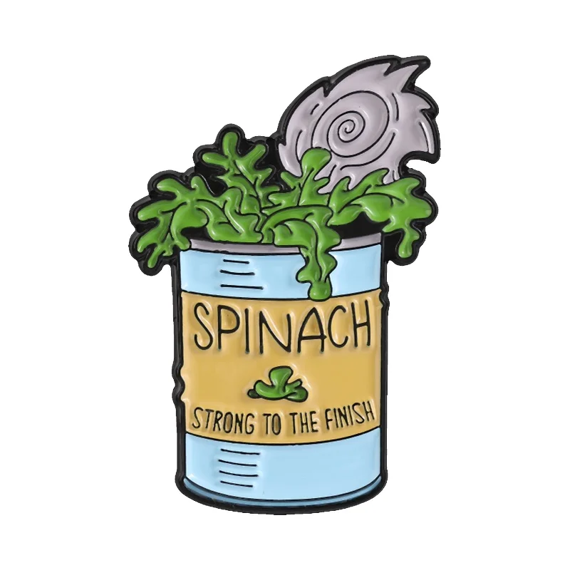 Spinach Can Strong To The Finish Enamel Pin Retro Cartoon Animation Inspiration Badge Backpack Lapel Brooch Fashion Jewelry Gift