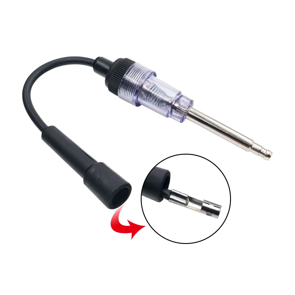 Universal Dual Hole Spark Plug Tester Adjustable In-Line Ignition Plug Analyzer Spark Plug Test Pen Ignition Coil Checker Spark