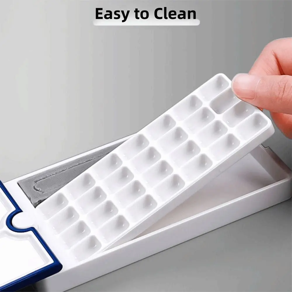 360 Degree Rotatable Watercolor Palette Detachable 28 Grids Watercolor Packaging Box Multifunctional 3-in-1 Paint Tray