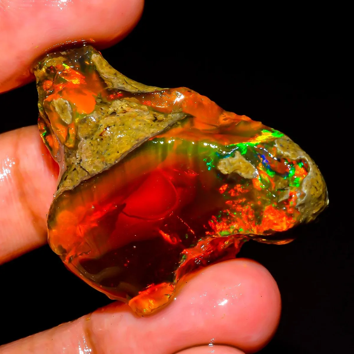 Natural Ethiopian Welo Opal Rough Raw 25-80CT Fire Opal Loose Stone Jewelry Supply Randomly Selected One