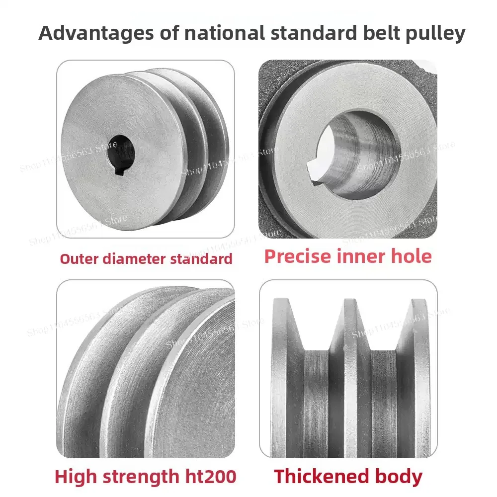 B2-450 Double Groove Pulley - Type B Cast Iron Belt Wheel 450mm OD for Motor Drives