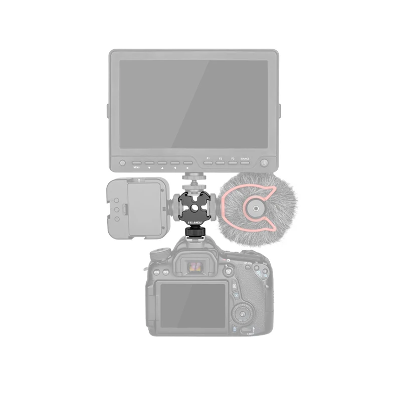 YELANGU3 w 1 wspornik pasek rozszerzenia zimnego Adapter do montażu do aparat telefon potrójnego mocowanie płyty do gorących butów wideo Vlog