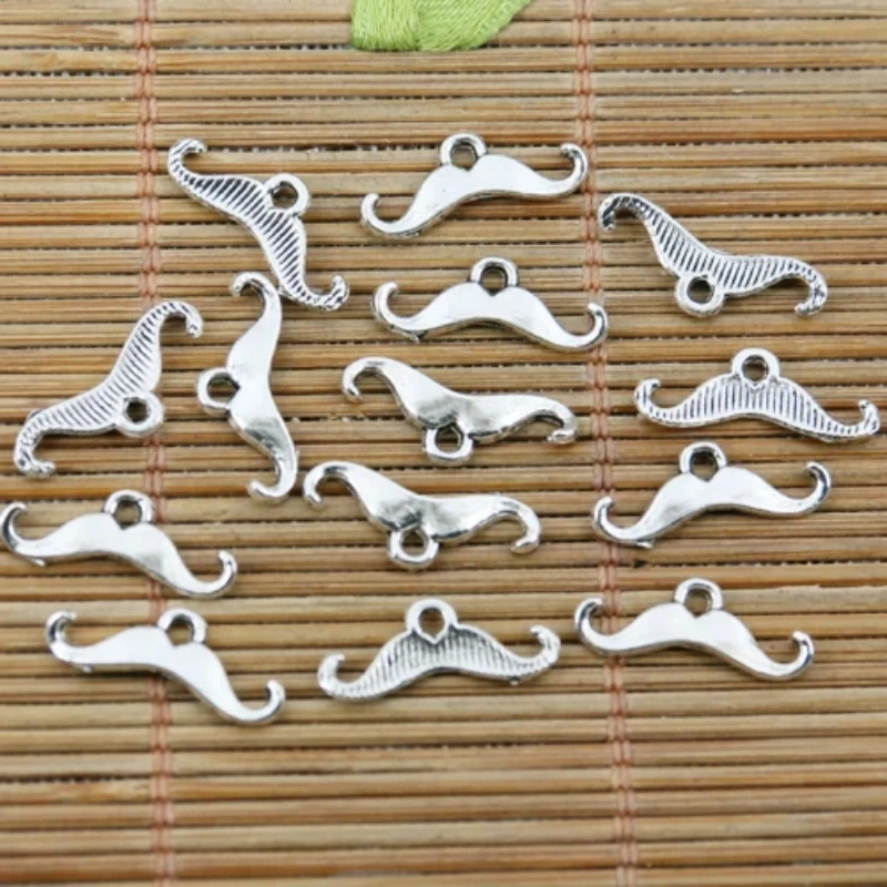 

100pcs 16*6.2mm tibetan silver color mini moustache design charms EF2277