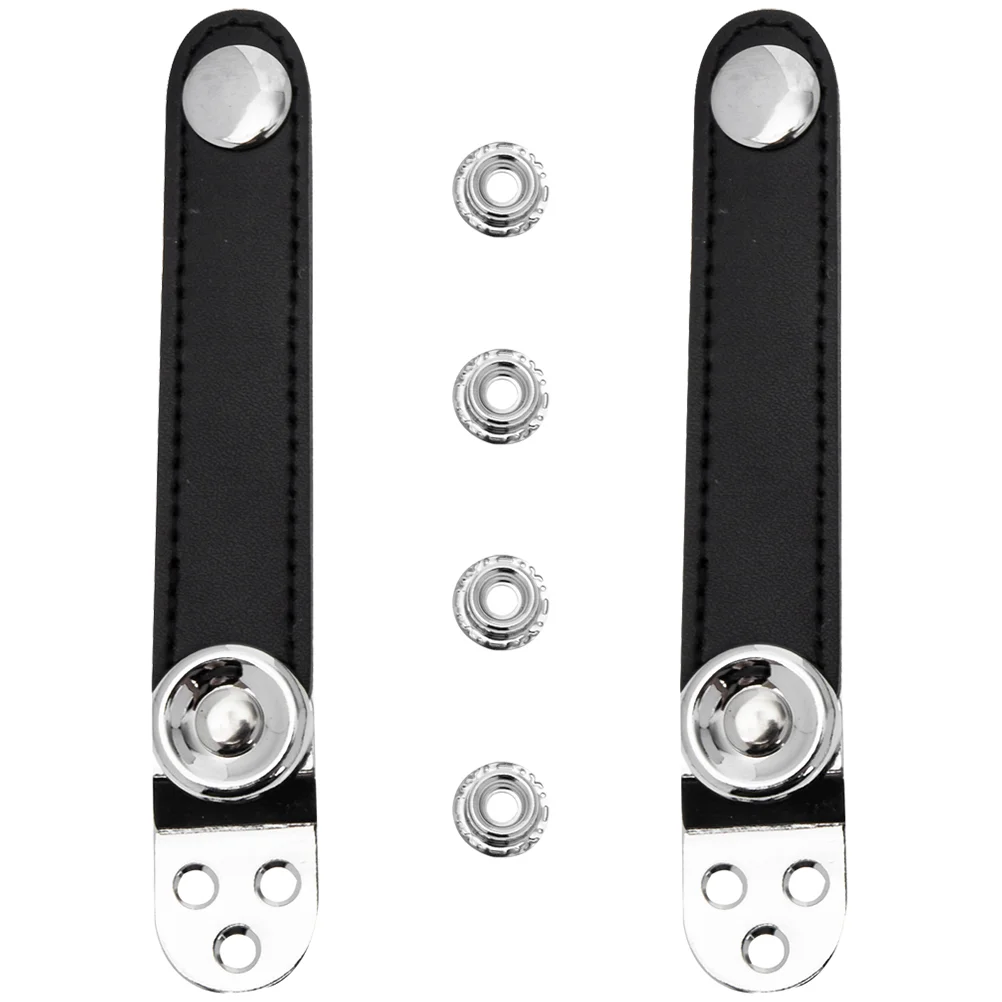 2 Pcs Accordion Bellows Strap 8 2cm Center Distance Metal Connector Buckle Full Black Double Layer for Musicians