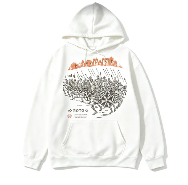 2026 new Printed style group portrait illustrations vehicle flame decoration text patterns  unisex hooded sweatshirt