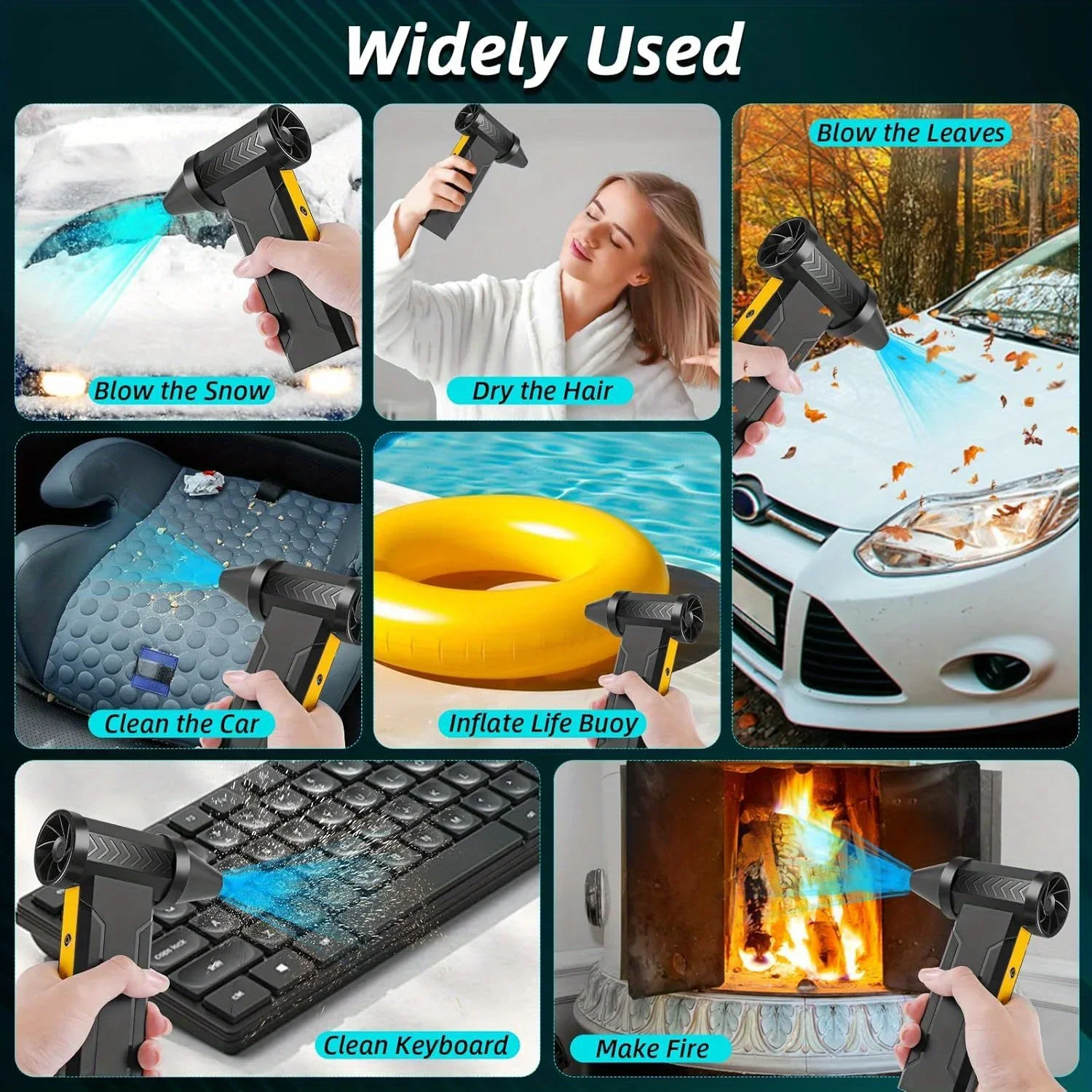 800,000RPM Air Blower Electric Turbo Violent Fan Brushless Motor High-Speed Turbo Jet Fan USB Rechargeable Powerful Dust Blower view 5