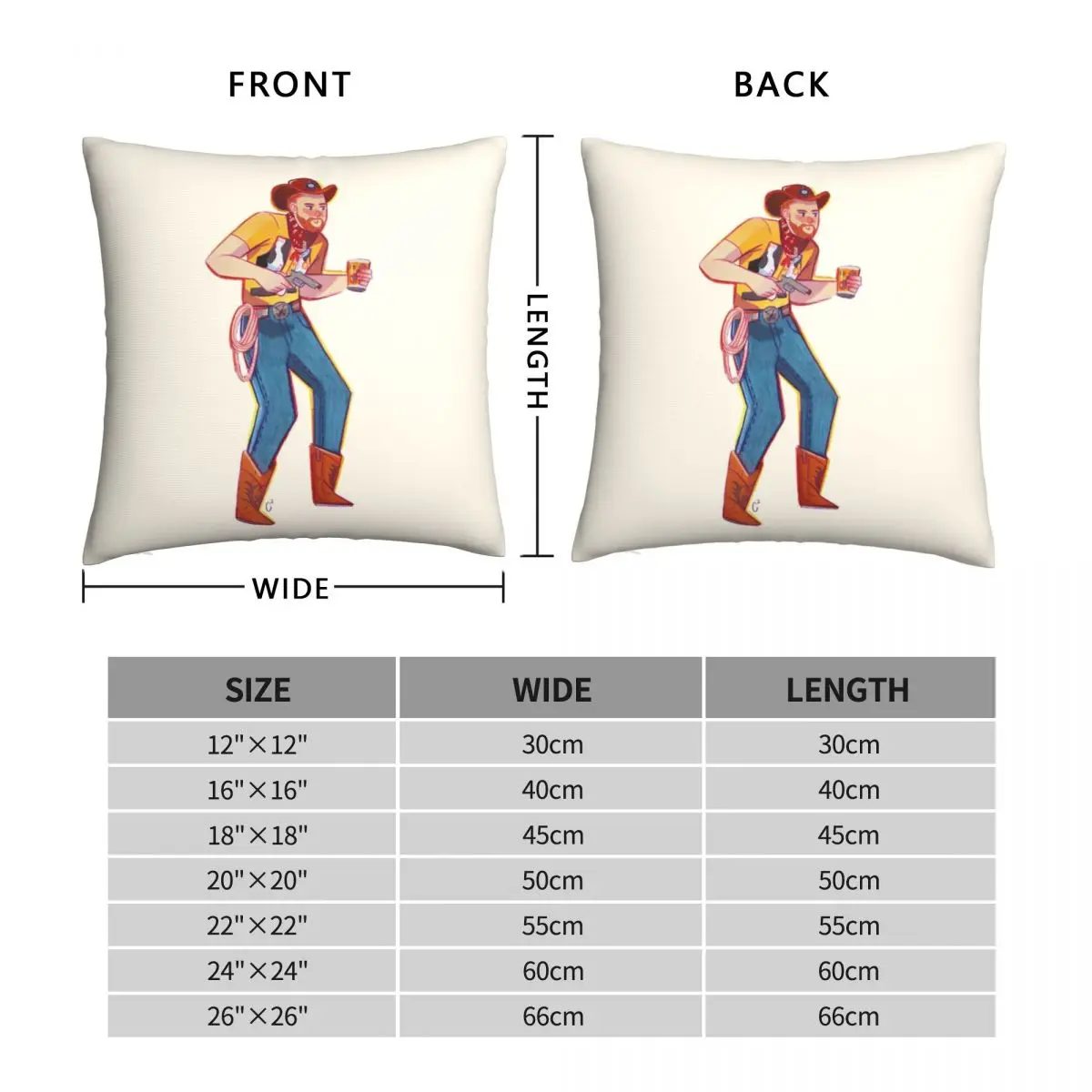 Cowdoy Aunty Donna Square Pillowcase Polyester Linen Velvet Pattern Zip Decorative Throw Pillow Case Bed Cushion Case