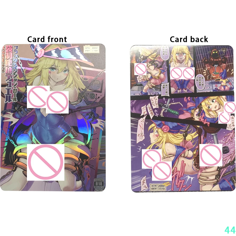 Anime Sexy Nude Collection Card Big Chested Beauty Black Magician Girl Naked Girl Card Refractive Color Flash Gifts 63*88mm