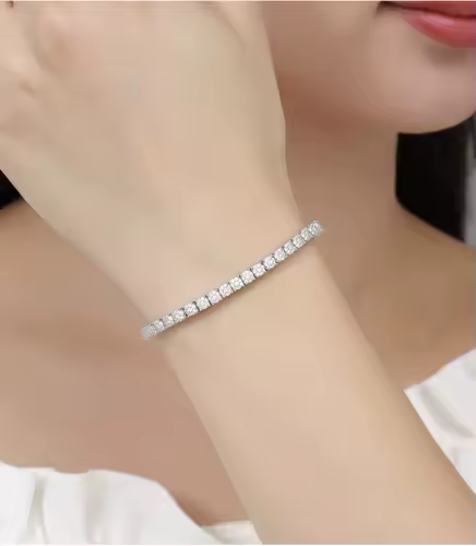 Women's Fashion 4mm Zirconia Tennis Bracelet Crystal Charm Designer Thin Chain Wedding Jewelry - Image 4
