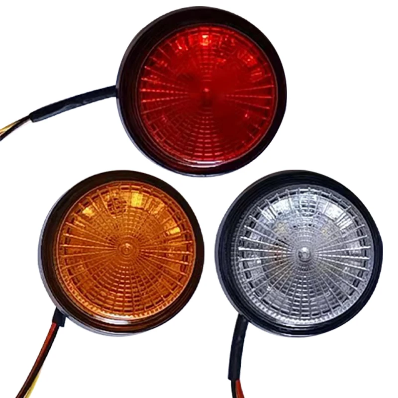 1 Pair Round 2 Modes 12 LED Warning Emergency Strobe Light Flashing Light Revolving light Signal Lamp Truck Tractor 12V 24V