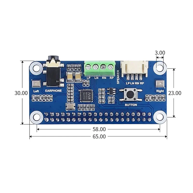 Imagem -02 - Raspberry Pi-hi-fi Sound Card Áudio de Baixa Potência Hat Stereo Encoding Play Decodificação Alto-falante para Rpi 4b 3b Mais 3b Zero w Wm8960