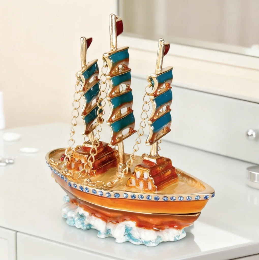 

Mast Dark Sails Jewelry Box Decor for Christmas HanukkahThanksgiving Mother'S Day Jewelry Box Jewelry Display Elegant Design Han