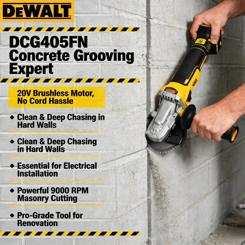 Dewalt DCG405FN/NT Amoladora Angular Inalámbrica 125mm 9000RPM: Máquina Cortadora y Pulidora de Litio （only machine）