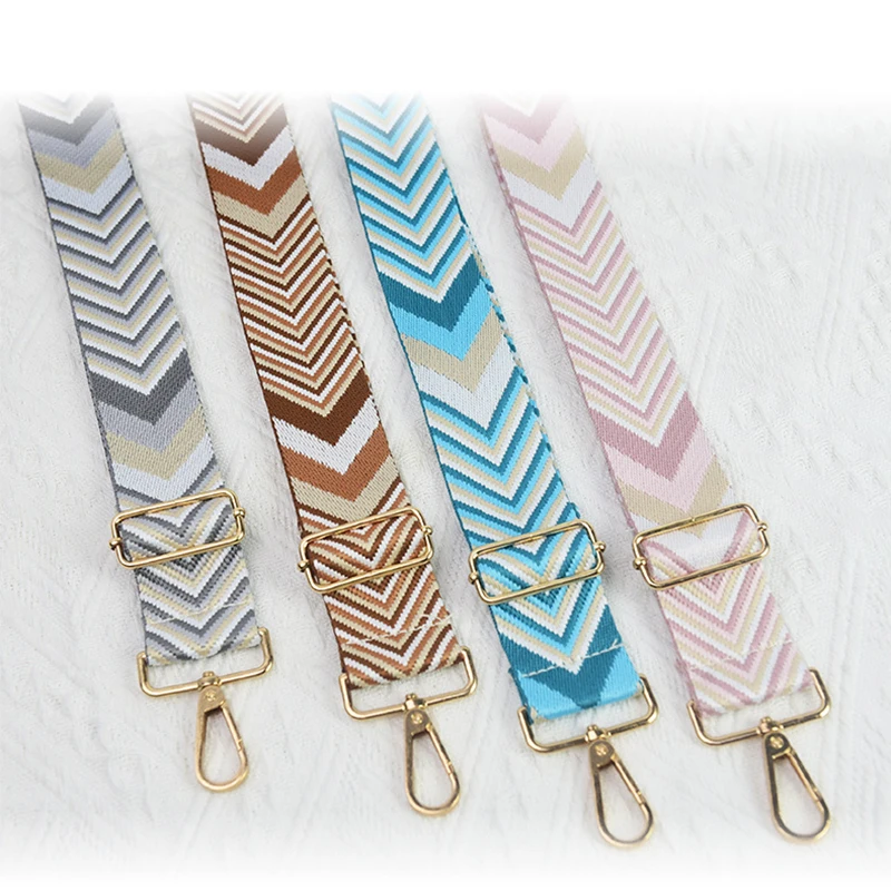 Ethnic Embroidery Wide Purse Straps For Women Shoulder Crossbody Bags Replacement Adjustable Fashion Shoulder Bags Straps