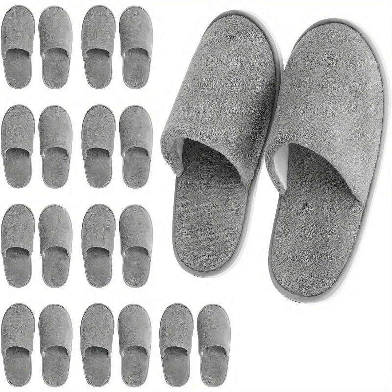 Unisex 10-Pair Set of Luxury Slippers—Ultra-Soft and Non-Slip, Hotel-Spa Quality, Perfect for Entertaining Guests, Travel