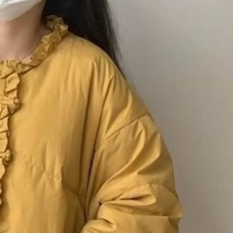 Women's Winter Autumn Coat Top Cotton Clothing Lace Solid Color Simple Comfortable Casual Design Fashionable High-end Versatile