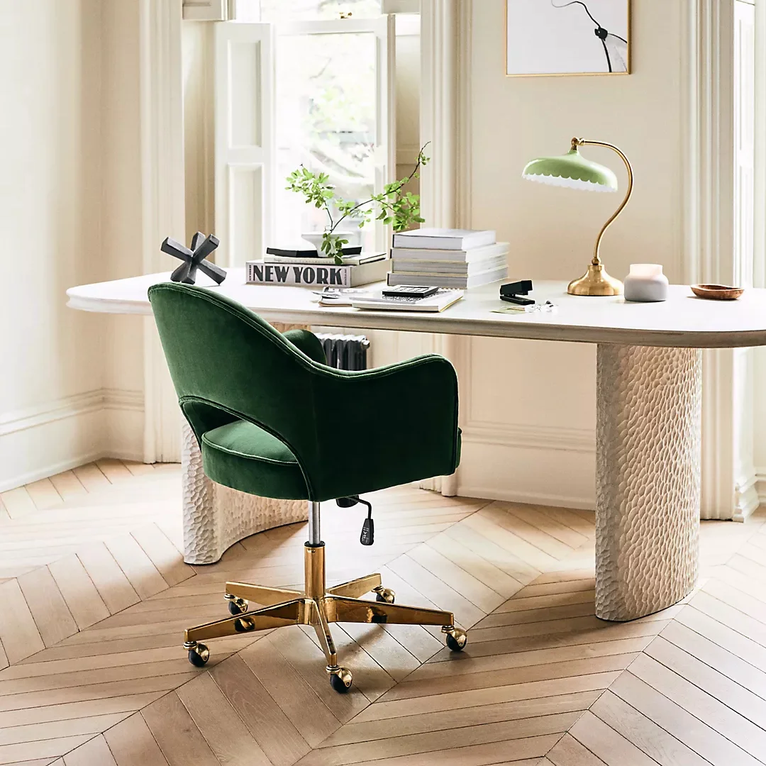 Country solid wood dining table retro carved dining table minimalist modern oval home desk desk