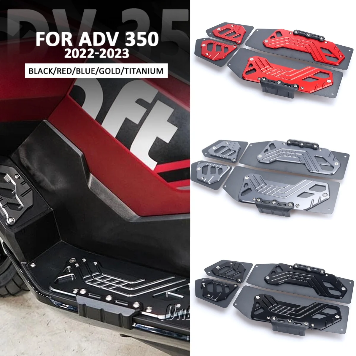 

ADV350 Motorcycle Accessories Footrest Footboard Foot Pedals Plate Pads Footpad For HONDA ADV-350 ADV 350 adv 350 2022 2023