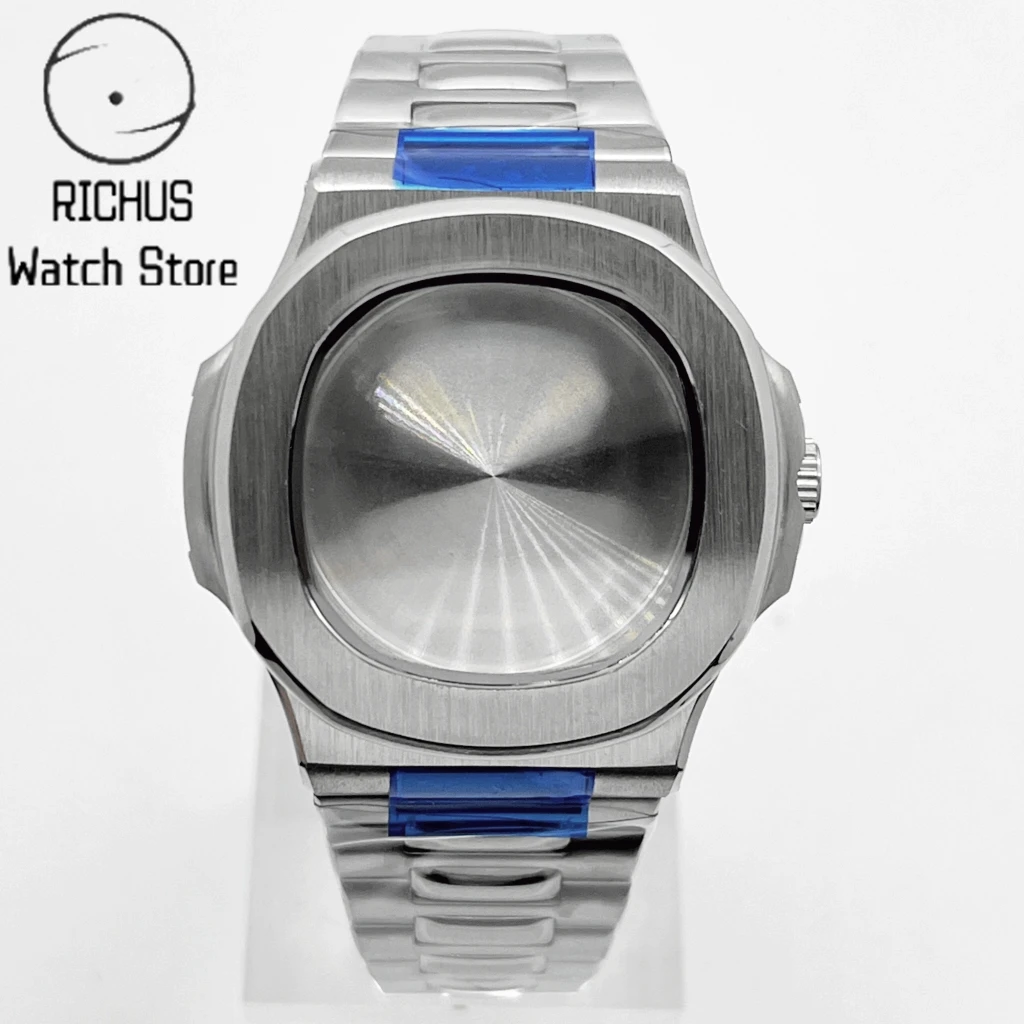42mm NH35 Case Sapphire Glass Silver Watch Case Stainless Steel Strap Fit NH35 NH36 ETA2824 PT5000 Movement Watch Accessories