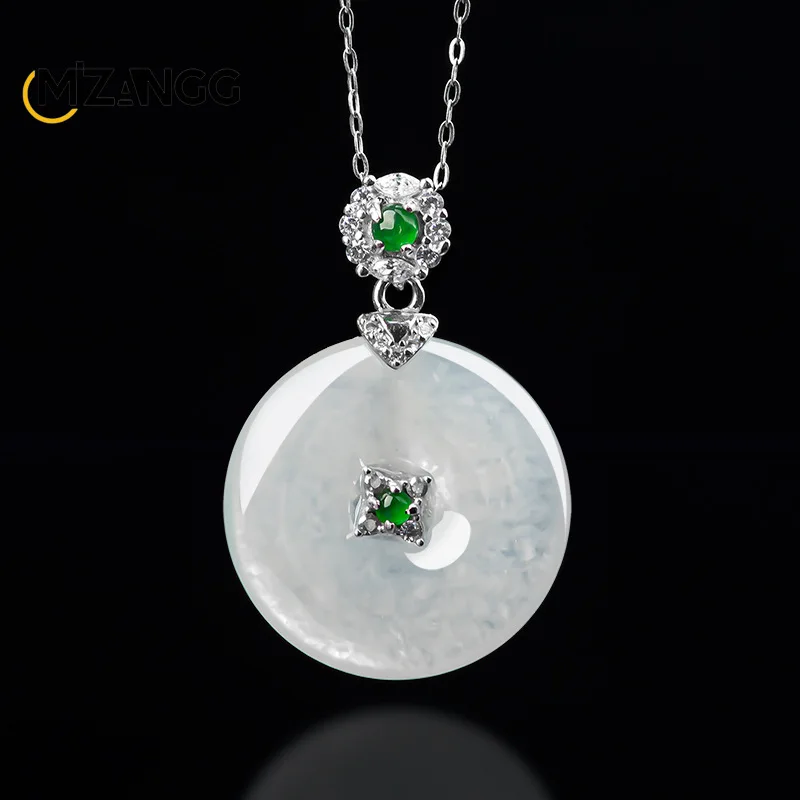 

Натуральный подлинный нефритовый кулон класса А с серебряной оправой S925 и нефритовым кулоном класса Ice-grade – модный подарок для женщин