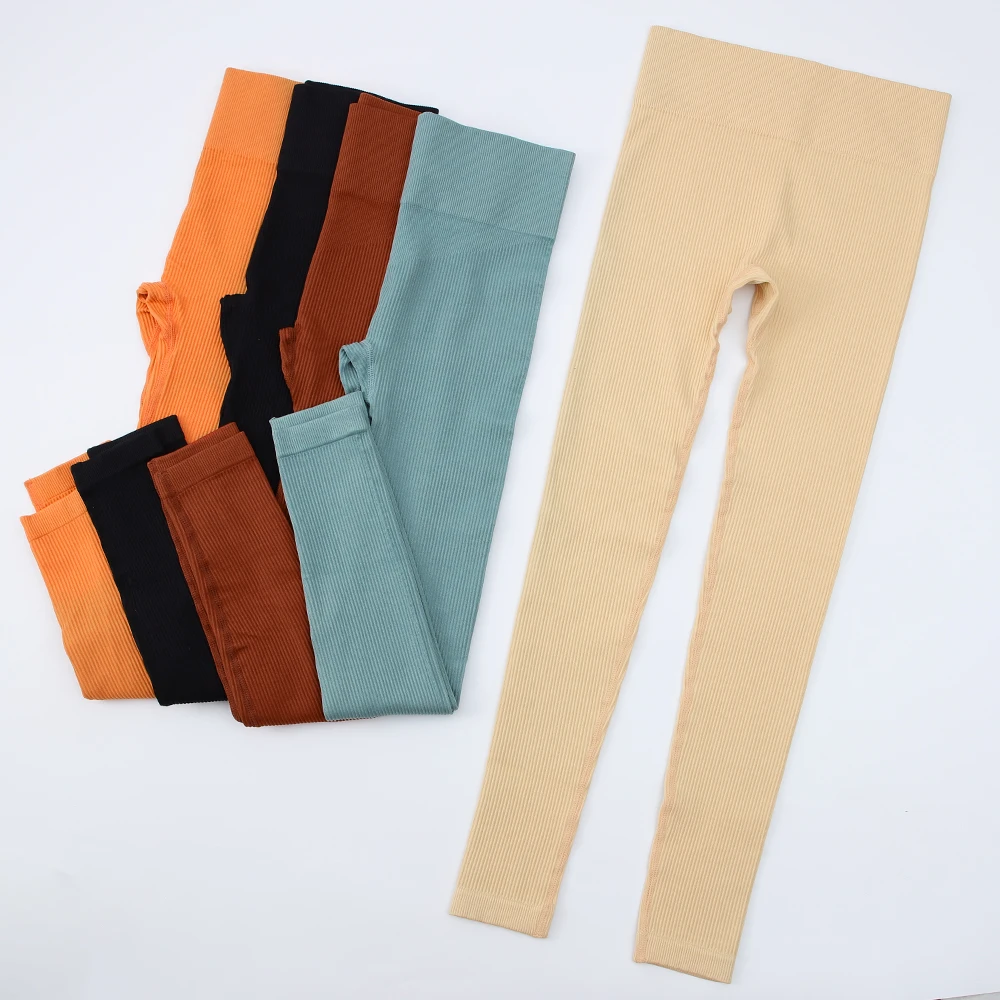 

Seamless Yoga Solid Leggings Tummy Control Ruched Running Pants For High Waist Workout Pants