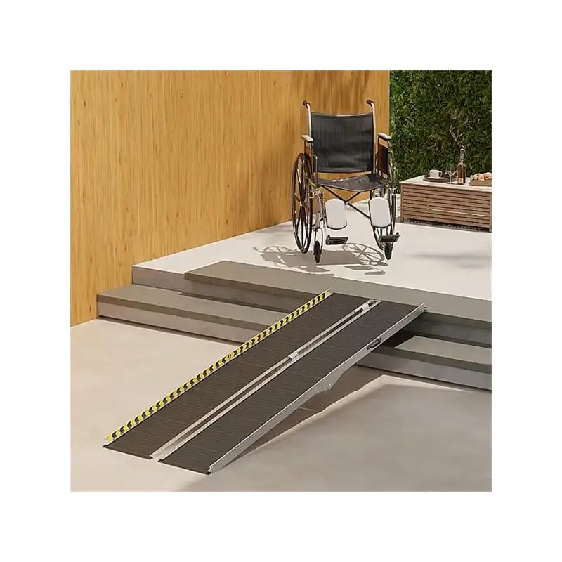 

Складная алюминиевая пороговая рампа длиной 8 футов с нескользящей поверхностью для инвалидных колясок и вспомогательных средств для мобильных устройств