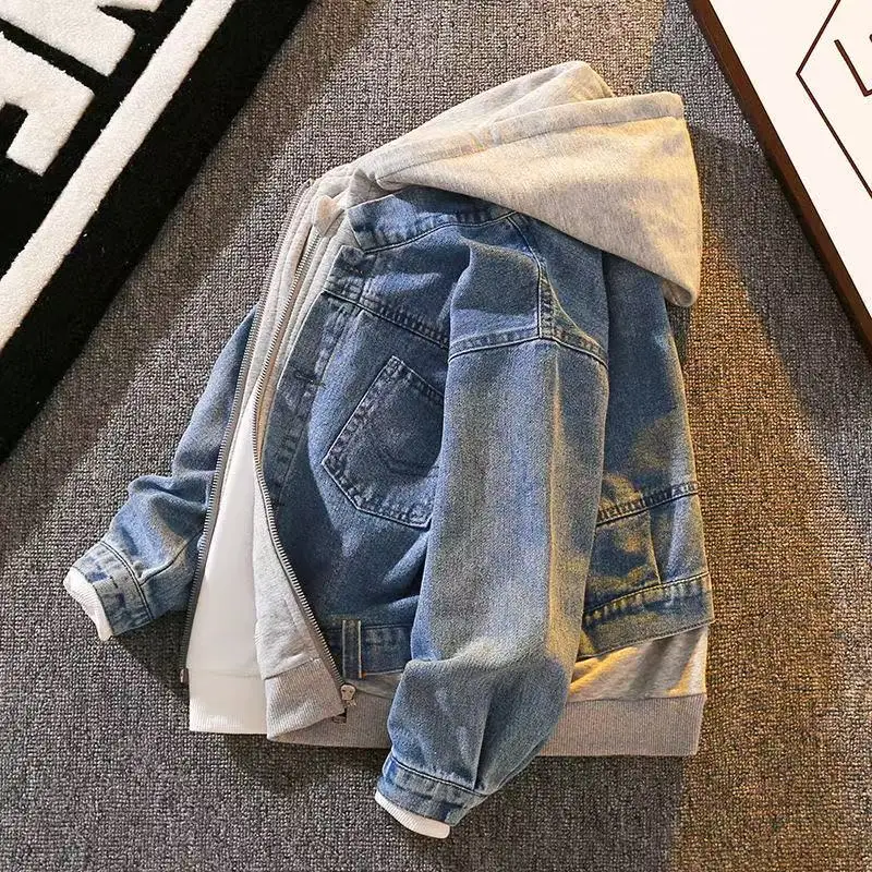 Children's Clothing Boys' Denim Jacket 2025 Spring and Autumn New Style Children's Denim Jacket Trend 110-170CM