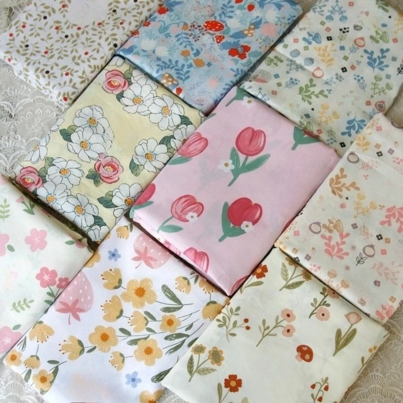 

160x50cm Little Bunny Cute Floral Twill Cotton Fabric, for Children's Clothing Material Pajamas Dress Handcraft Sewing Cloth