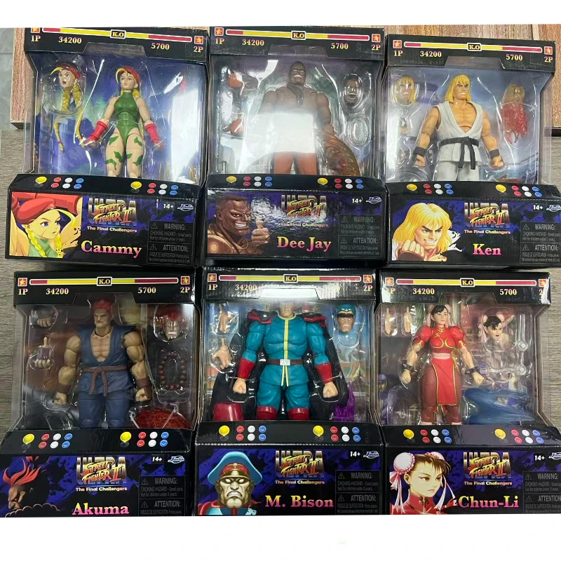 

In Stock Jada Toys Ultra Street Fighter II M.Bison Dhalsim Violent Ken RYU Chun Li 6" Inch Action Figure Collectible Toy Gift