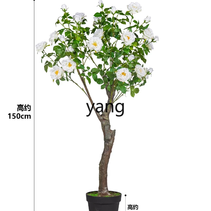 

CX simulated plant rose tree potted plant advanced fake flower tree indoor living room landscaping