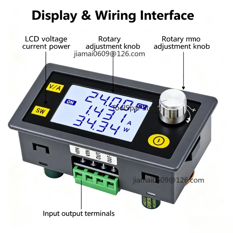 Digital DC Buck Boost Power Supply Module 5‑30V Input 0.6‑30V Output CC CV Adjustable Battery Charging Module