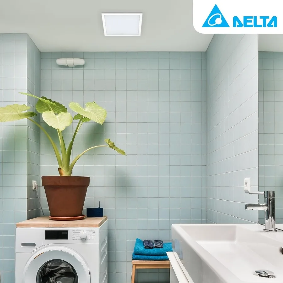 مروحة عادم الحمام Delta Electronics ITG100ELED Integrity 100 CFM مع إضاءة LED قابلة للتعتيم للحمامات الحديثة