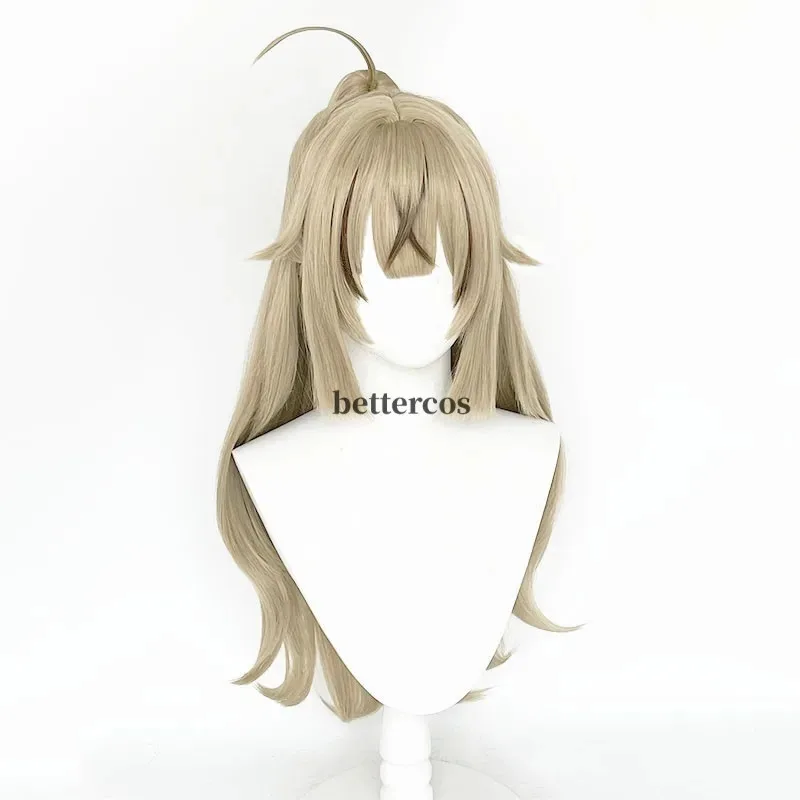 Peluca de Cosplay Kirara, peluca sintética resistente al calor de color marrón claro con cola de caballo, pelucas de Cosplay Kirara
