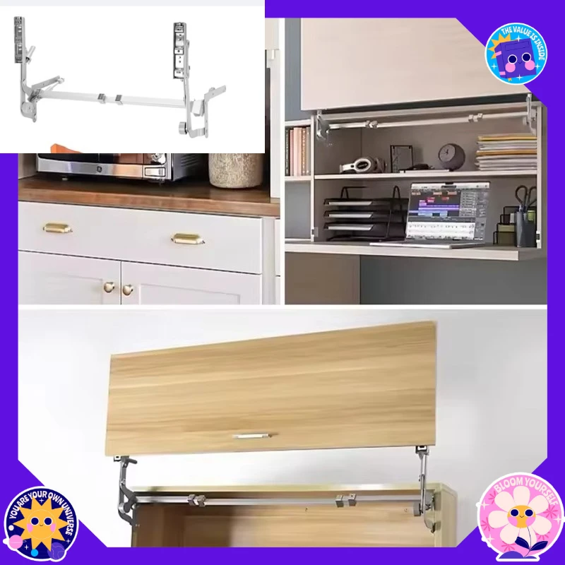 Factory direct sales of kitchen furniture cabinet hinge folding flap lift gas  cover pole double fold support lifting system