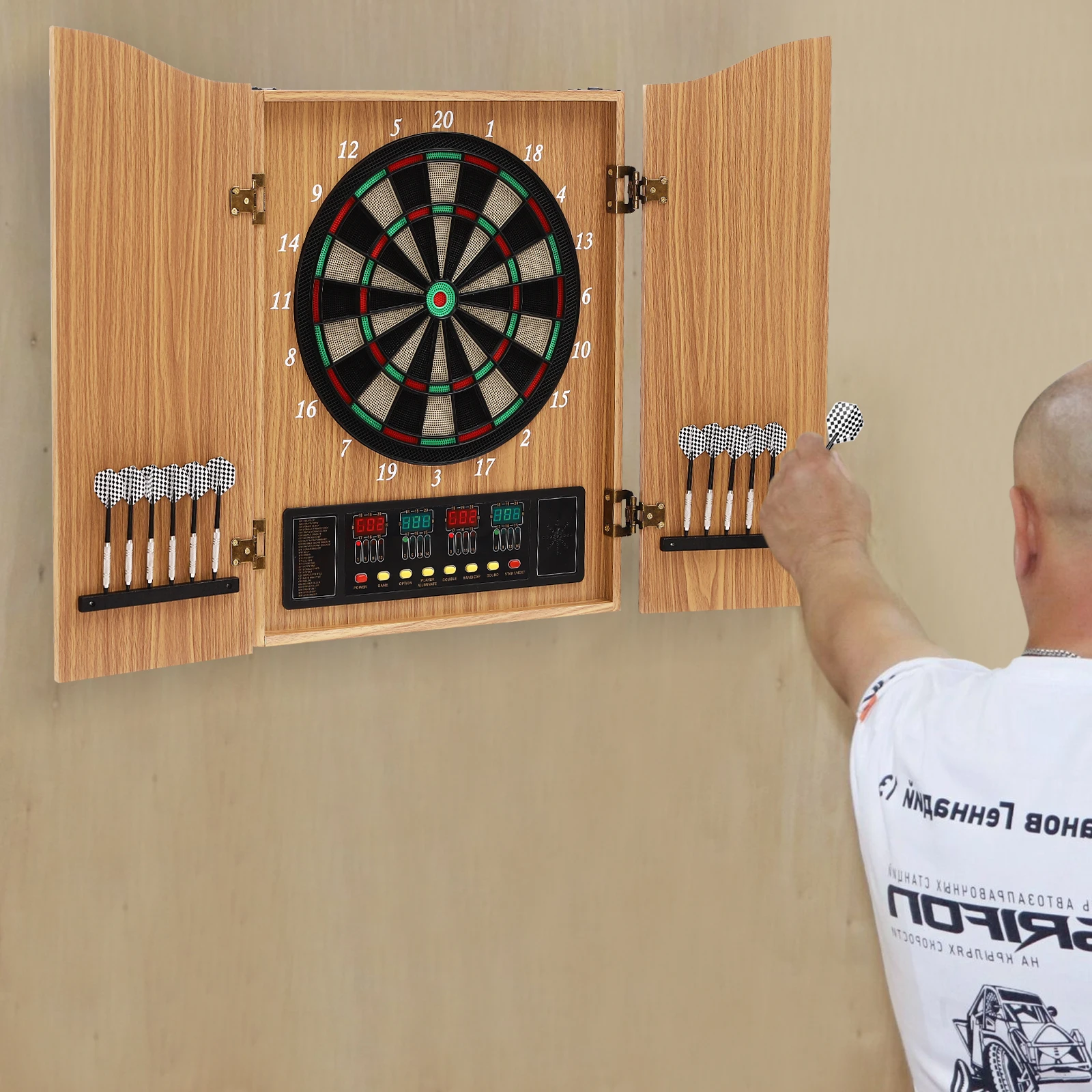 Electronic Dart Machine Decorative Dartboard Cabinet Set Dartboard Cabinet Safe Dart Target Dart Board