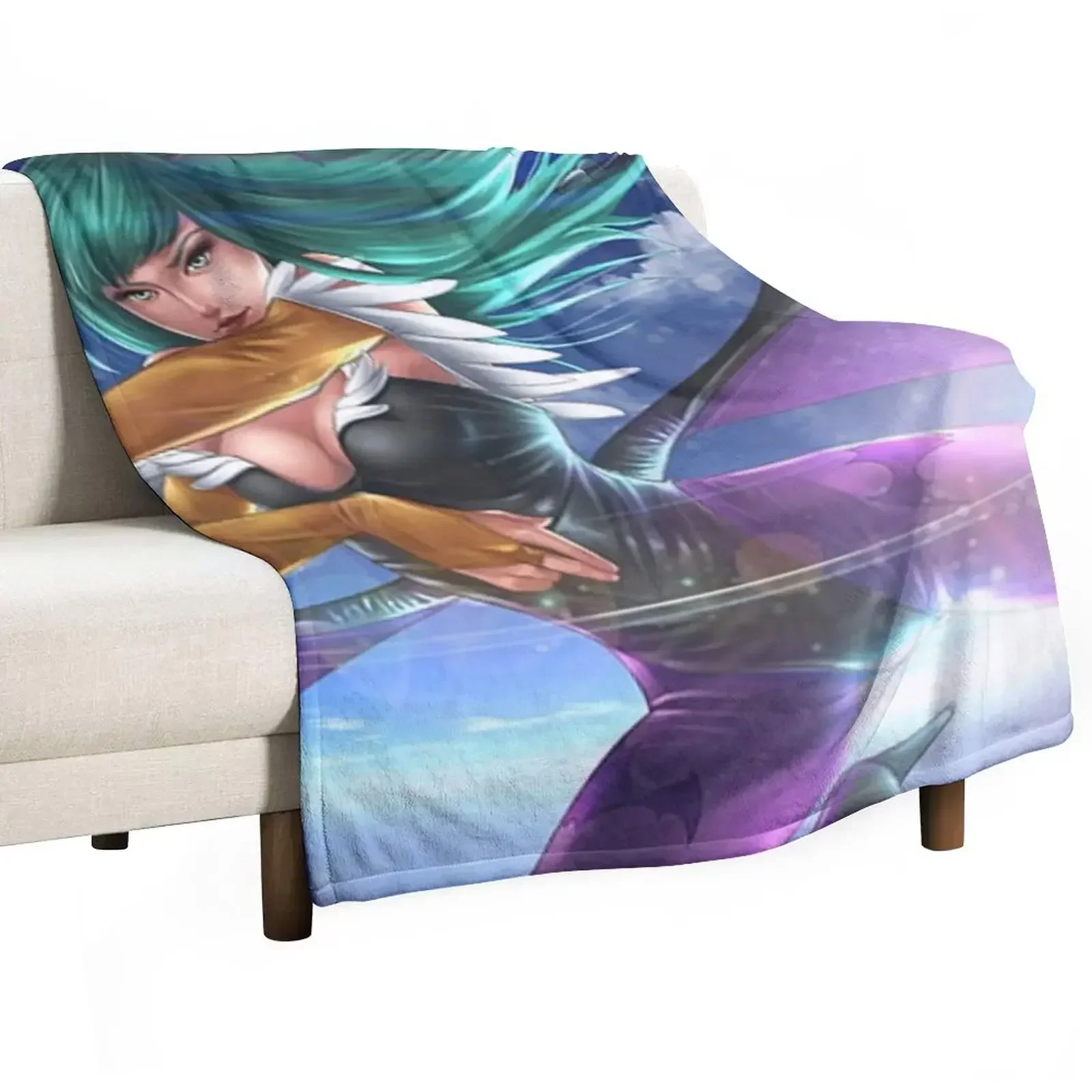 Cute Morrigan Aensland Throw Blanket warm winter Sofa Quilt Shaggy Sofa Throw Soft Blankets
