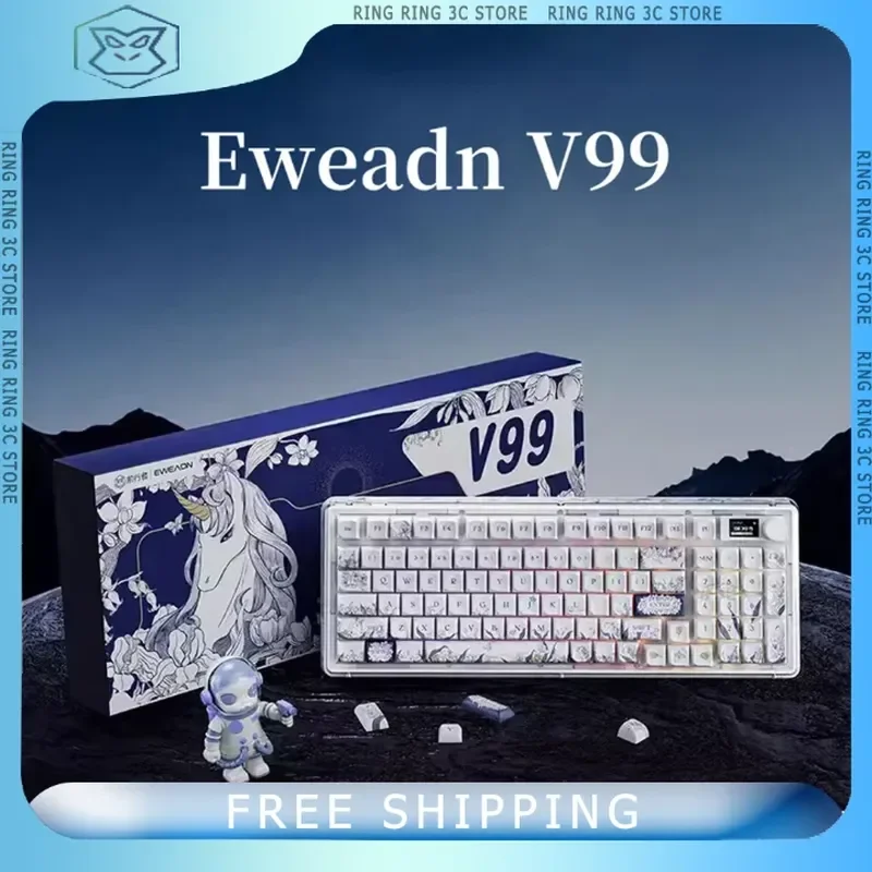 

Eweadn V99/V82pro Mechanical Keyboard Wireless Multifunctional Knob Hot Plug Rgb Customized Gaming Keyboard Computer Pc Gifts