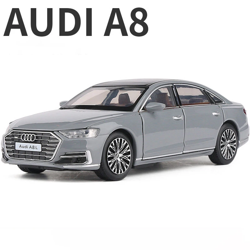 1:32 AUDI A8L  Alloy Diecasts & Toy Vehicles Metal Car Model Shock absorber Sound Light Collection Car Toys Gift