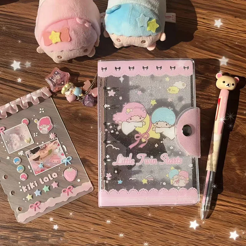 جديد ليتل توين ستارز A7 فضفاض ورقة طبعة قذيفة لطيف الكرتون البلاستيكية صور تخزين كليب الإبداع طالب القرطاسية فتاة الهدايا