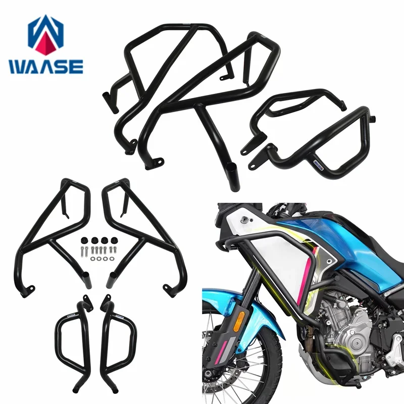 

WAASE Upper and Lower Engine Bumper Guard Frash Stunt Cage Crash Bar Frame Fairing Protector For CFMOTO 450MT 450 MT 2024 2025