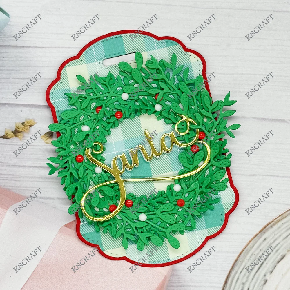 KSCRAFT Christmas Wreath Cutting Dies Stencils for DIY Scrapbooking Decorative Embossing DIY Paper Cards
